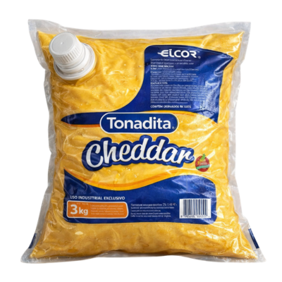 QUEIJO PROCESSADO TONADITA CREMOSO SABOR CHEDDAR BAG 3KG