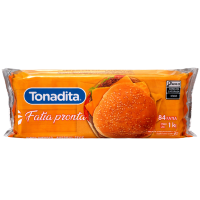 QUEIJO PROCESSADO TONADITA FATIAS SABOR CHEDDAR PCT 1KG