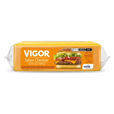 QUEIJO VIGOR CHEDDAR PROC. PEÇA 2,24KG
