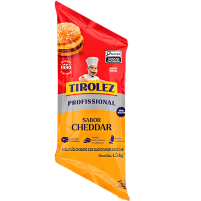 REQUEIJAO CREM. TIROLEZ SABOR CHEDDAR BISNAGA 1,5KG