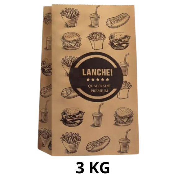 SACO KRAFT CHIARA IMPRESSO 3KG C/ 100 UND