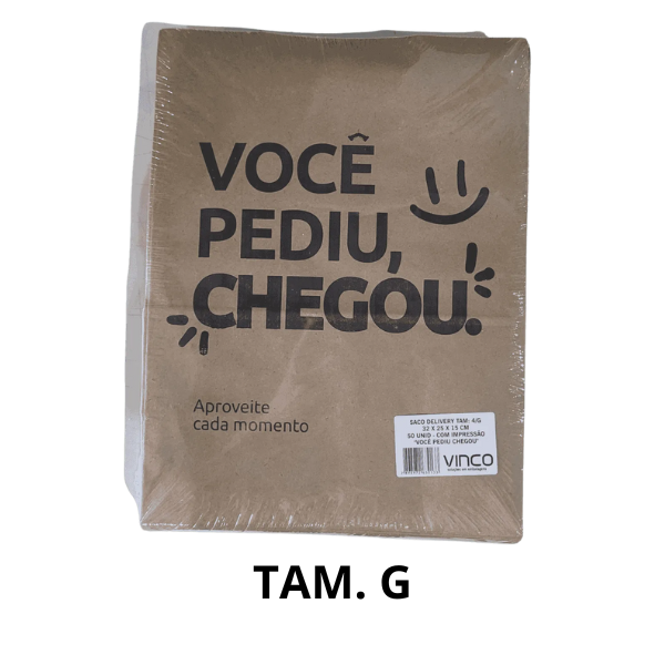 SACO KRAFT VINCO IMPRESSO PEDIU CHEGOU G C/ 50UN