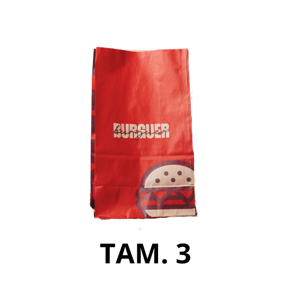 SACO VINCO SOS HAMBURGUER IMPRESSO TAM. 3 M PCT C/ 50 UND
