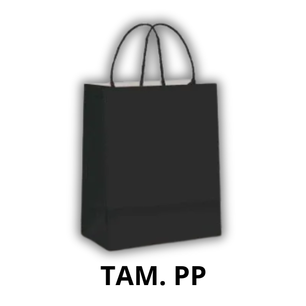 SACOLA PAPEL PRETO VINCO PP C/ 10 UN