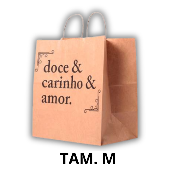 SACOLA VINCO DOCE/CARINHO/AMOR TAM. M C/ 10UN
