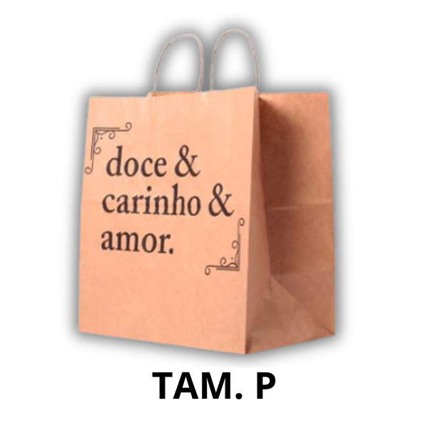SACOLA VINCO DOCE/CARINHO/AMOR TAM. P C/ 10UN