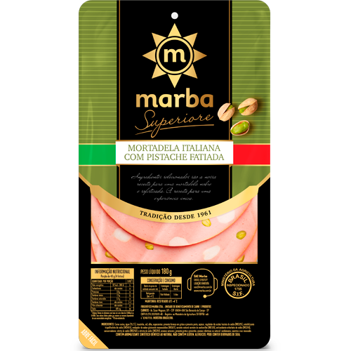 MORTADELA MARBA ITALIANA C/PISTACHE FATIADA 180G