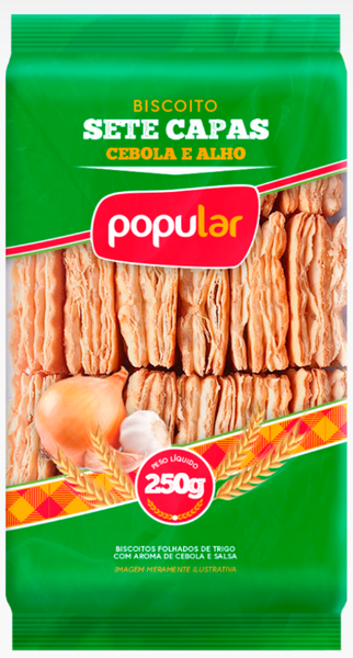 Bisc Popular Folhados Ceb/Alho Salg 250g