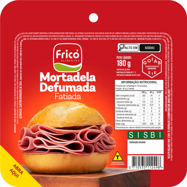 MORTADELA DEFUMADA FRICO 180G FATIA