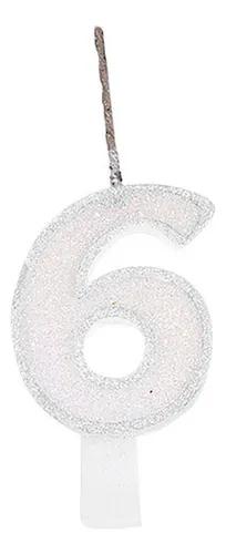 VELA GLITTER BRANCA 6