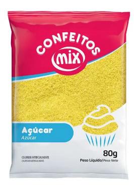 ACUCAR CRISTAL COLOR FACRIS MIX COLOR 80g AMARELO 4043