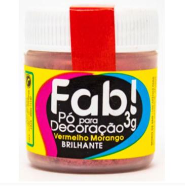 PO PARA DECORACAO VERMELHO MORANGO FAB 3g