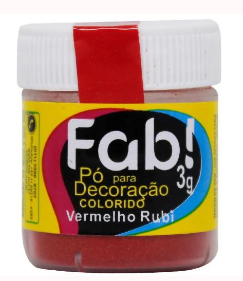 PO PARA DECORACAO FAB 3g VERMELHO RUBI