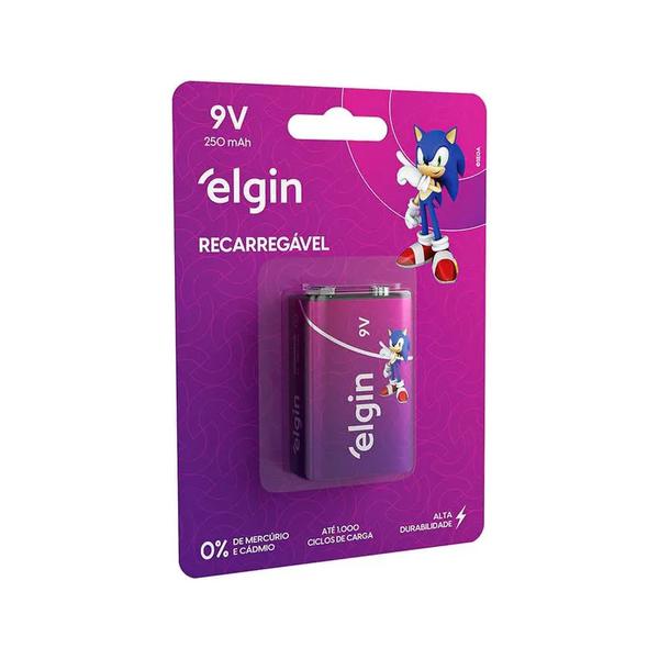 BATERIA RECARREGAVEL 9V ELGIN 6LR61 (BLISTER C/1)