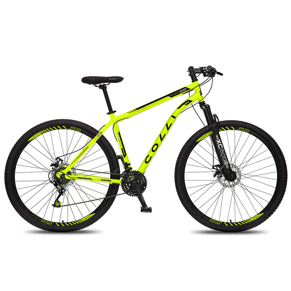 BICICLETA ARO 29 COLLINA 21V PRETA/AMAR. NEON 672-73D COLLI