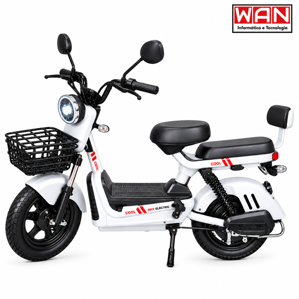 BICICLETA ELETRICA ARO 14" 500W 48V 20AH G15764-1 BRANCA
