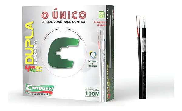 CABO COAXIAL DUPLA BLINDAGEM RF4MMCEL PRO CX100MT CONDUTTI
