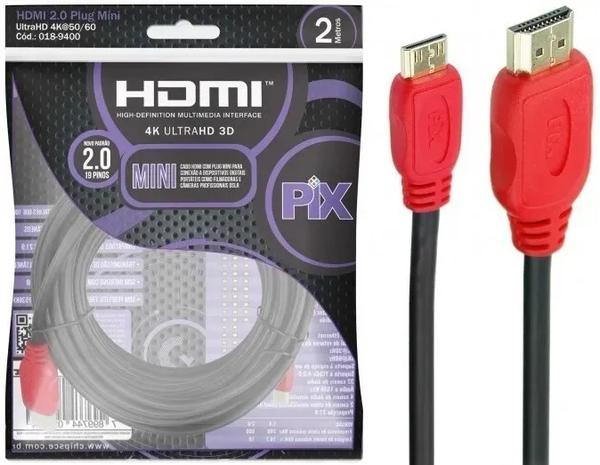 CABO HDMI P/ MINI HDMI 2.0 4K 018-9400 PIX