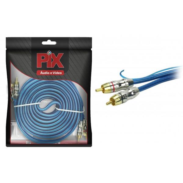 CABO RCA 2+2 AUTOMOTIVO 5M AZUL CRISTAL 018-0426 PIX