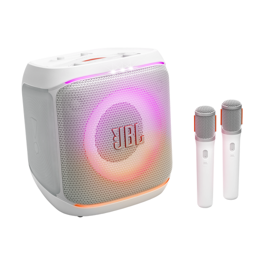 CAIXA DE SOM BLUETOOTH JBL PARTYBOX ENCORE 2 C/ 2 MIC BRANCA