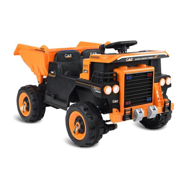 CAMINHAO ELETRICO BASCULANTE R/C 12V LARANJA BANDEIRANTE