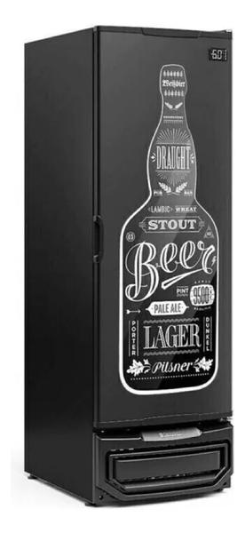 CERVEJEIRA 570L VERTICAL GCB-57BIN/PR PRETA BIVOLT GELOPAR