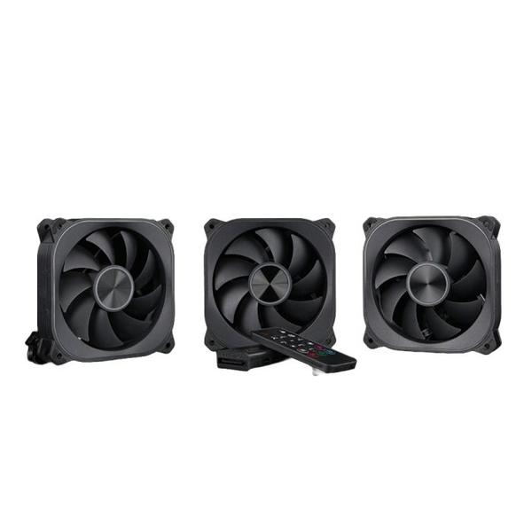 COOLER FAN 12CM ARGB KIT C/ 3 UND VEIL FAN100 PRETO AERION