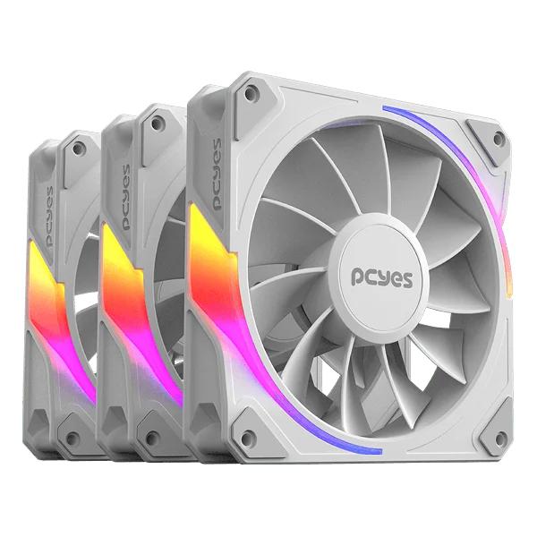 COOLER FAN 12CM PCYES ARGB KIT C/ 3 UND SANGUE FRIO 3 BRANCO