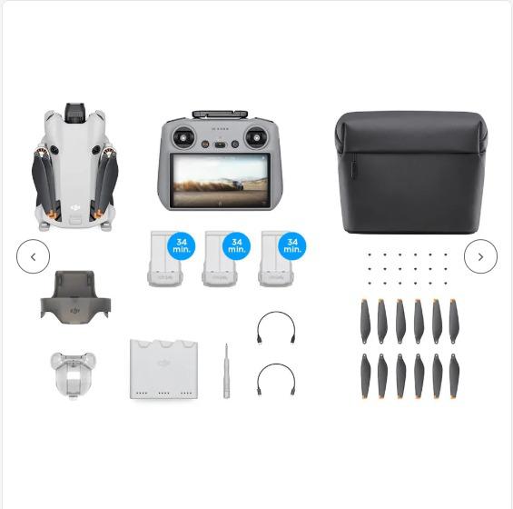 DRONE DJI MINI 4 PRO FLY MORE COMBO DJI RC 2 COM TELA DJI043