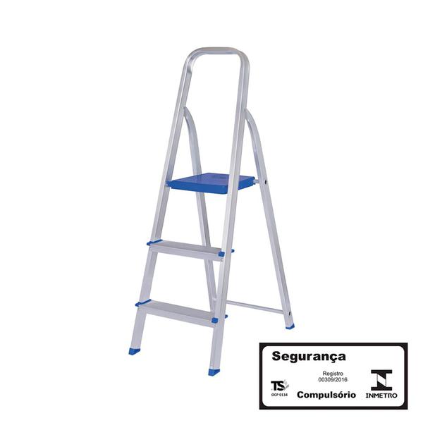 ESCADA ALUMINIO 3 DEGRAUS MOR