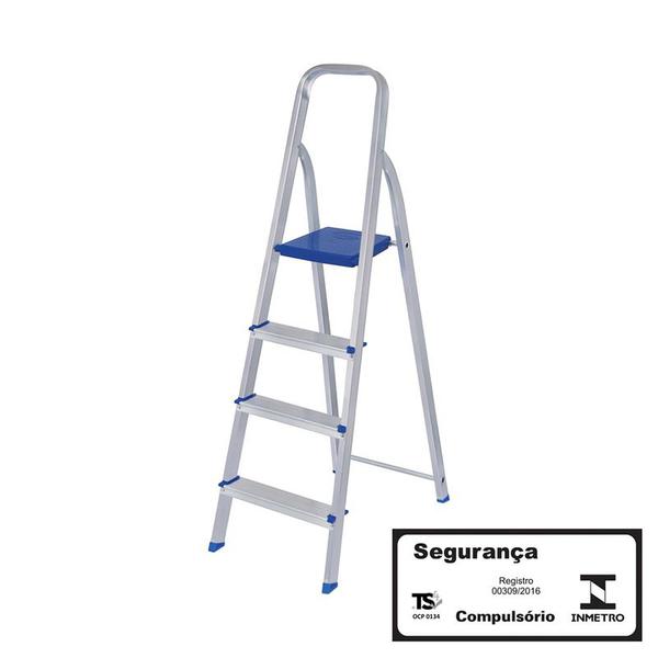 ESCADA ALUMINIO 4 DEGRAUS MOR