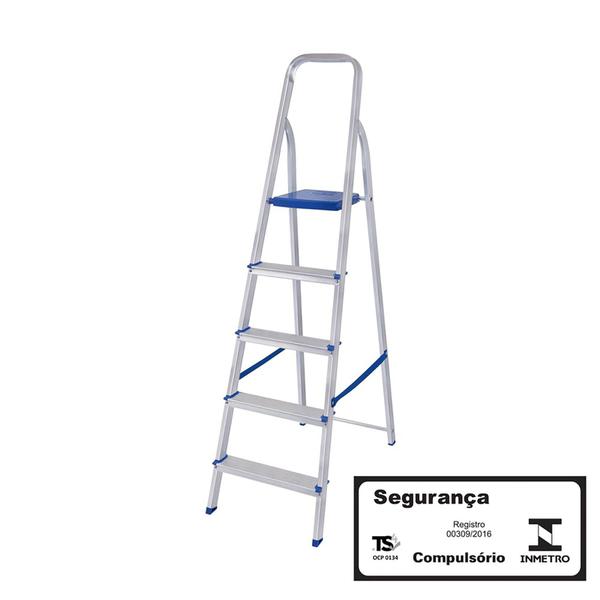 ESCADA ALUMINIO 5 DEGRAUS MOR