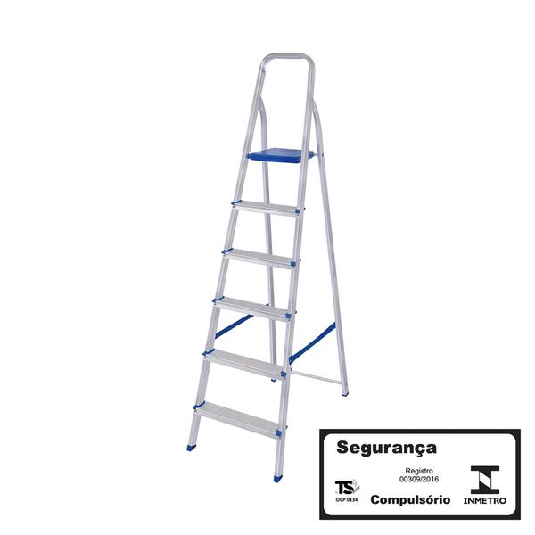 ESCADA ALUMINIO 6 DEGRAUS MOR