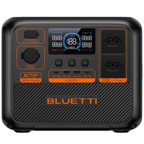 ESTACAO DE ENERGIA PORTATIL AC70P 1000W 864WH BLUETTI