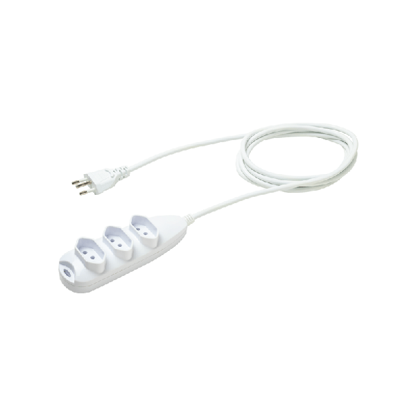 EXTENSAO 3M 3 TOMADAS 3 PINOS 10A INTELBRAS EXT 3003 BRANCA