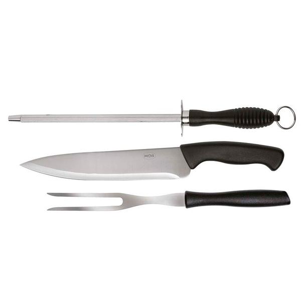 FAQUEIRO ASSADOR 3 PÇS MOR FACA GARFO CHAIRA