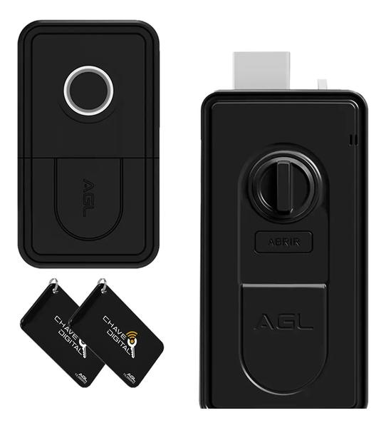 FECHADURA DIGITAL AGL BT-1 BIO RFID (V.2026) PRETA