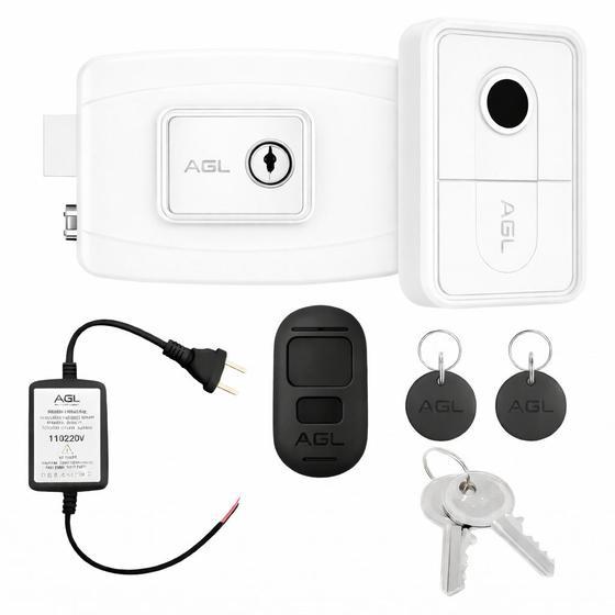 FECHADURA ELETRICA AGL AL100R BIOMETRIA RFID WIFI BRANCA
