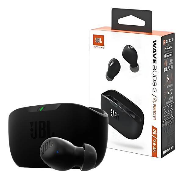 FONE BLUETOOTH TWS JBL WAVE BUDS 2 PRETO