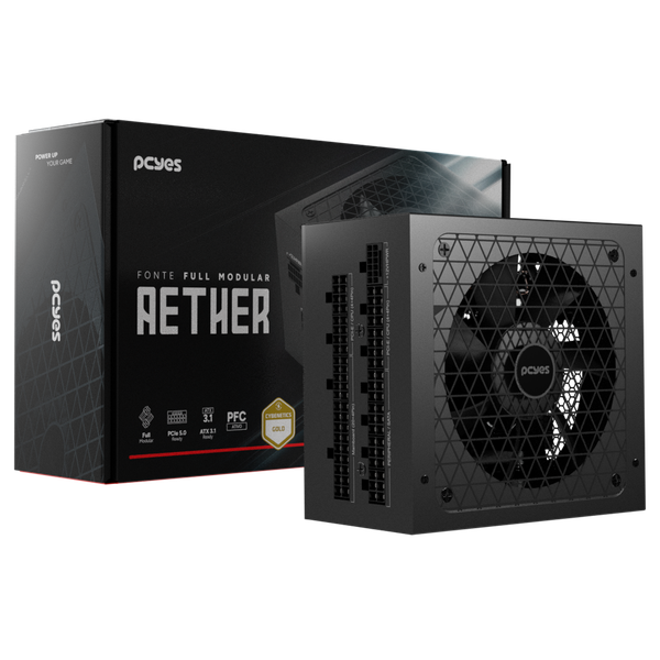 FONTE ATX 1000W AETHER 80 PLUS GOLD PCIE 5.0 3.1 PCYES
