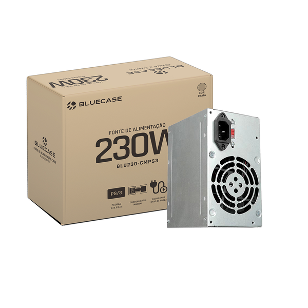 FONTE ATX 230W BLU230-CMPS3 PRATA BLUECASE