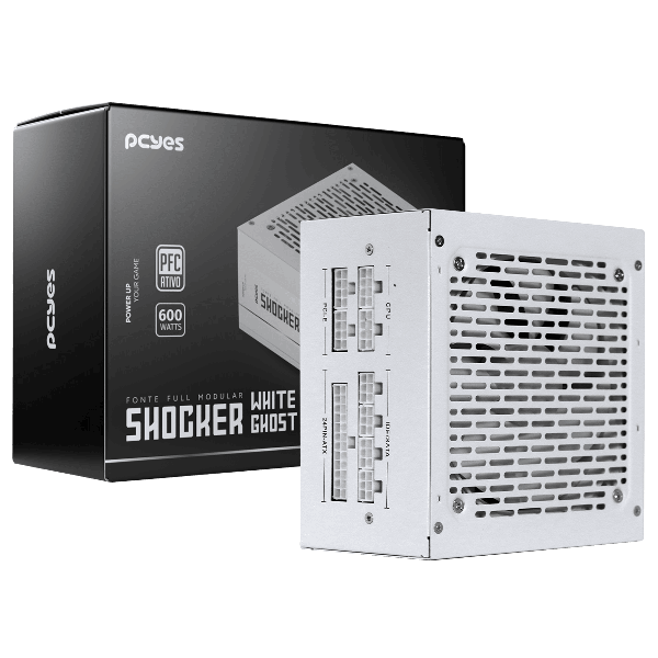 FONTE ATX 600W SHOCKER 80 PLUS WHITE FM600WWG PCYES