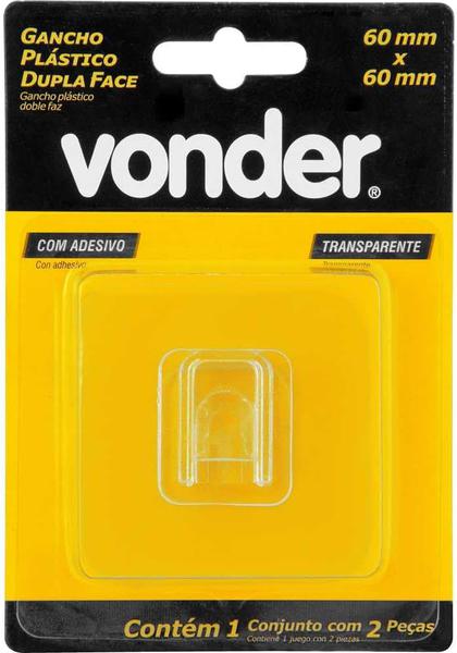 GANCHO PLAST DUPLA FACE 60X60MM VONDER