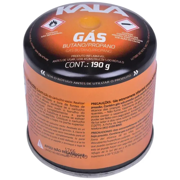 GAS BUTANO/PROPANO P/ FOGAREIRO 190G KALA