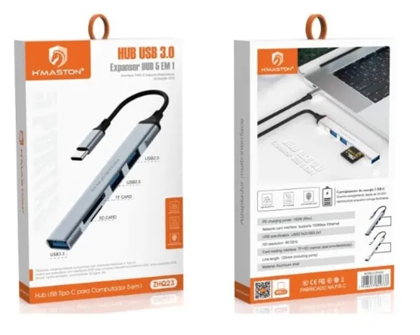 HUB USB-C P/ USB/CARTAO PEI-HUB23 PEINING