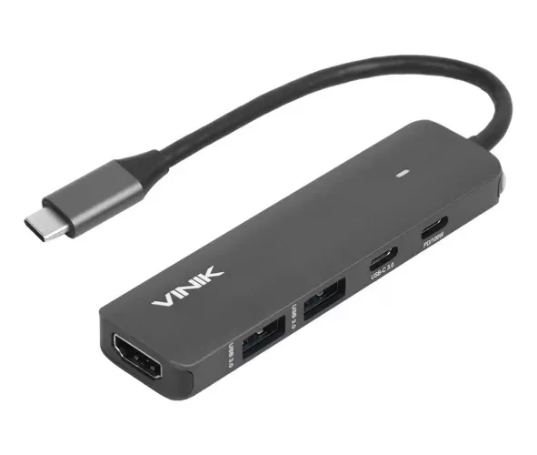 HUB USB TYPE C 5 EM 1 -2X USB 3.0+HDMI 4K+TYPE C PD 100 VINK