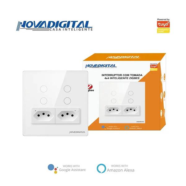 INTERRUPTOR INTELIGENTE C/ TOMADA ZIGBEE TO-4B NOVADIGITAL