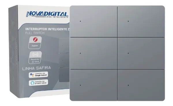 INTERRUPTOR INTELIGENTE FULL PRESS SAFIRA SA-6 NOVADIGITAL