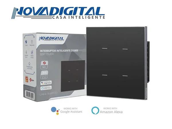 INTERRUPTOR INTELIGENTE ZIGBEE SOFT TOUCH QZ-4B NOVADIGITAL