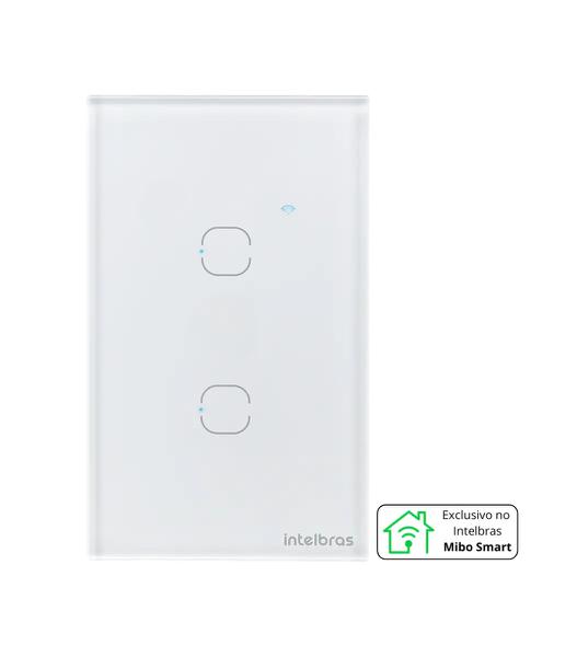 INTERRUPTOR SMART TOUCH WIFI 2 TECLAS BCO EIW 1002 INTELBRAS